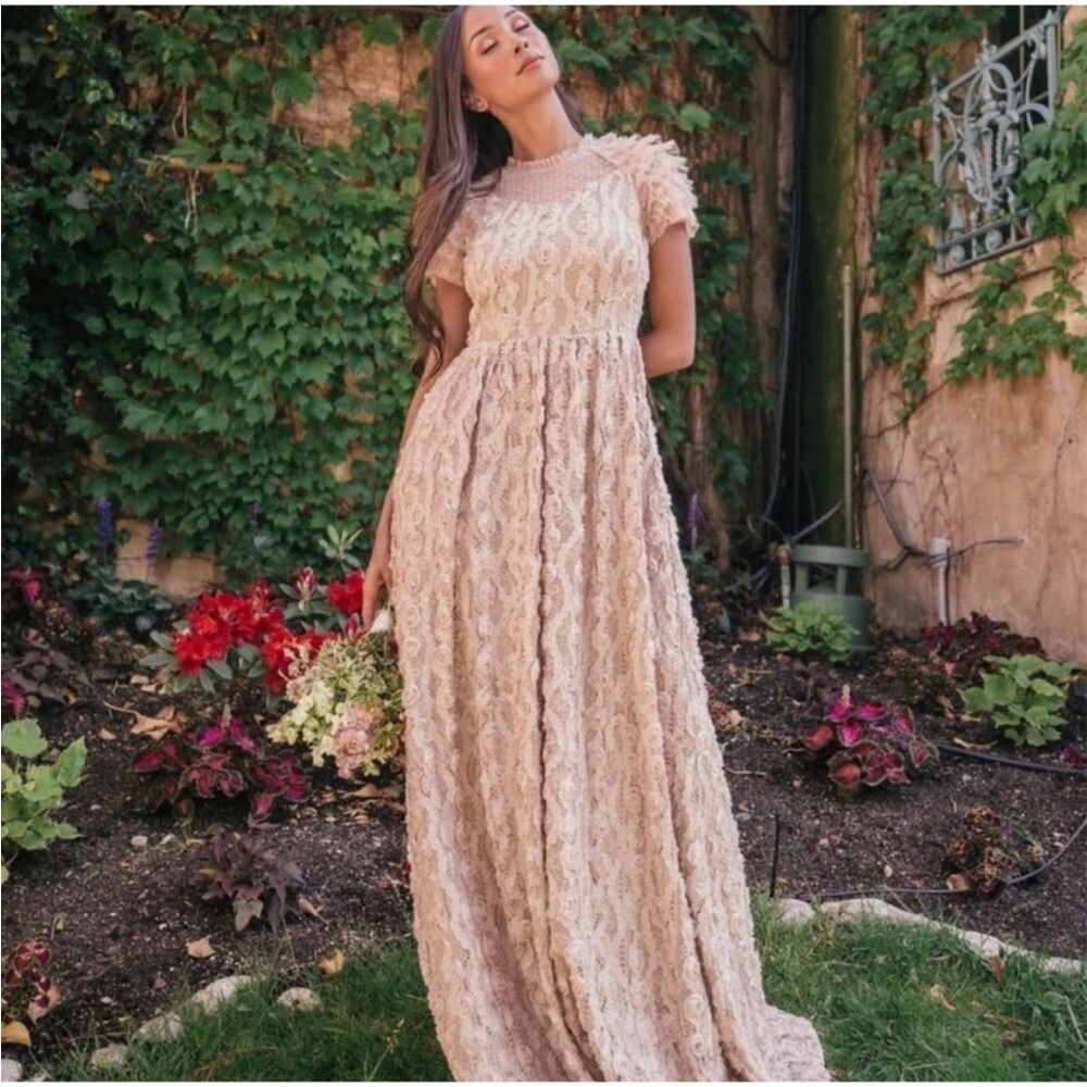 JessaKae Victoria Champagne Maxi Dress Size 1XL